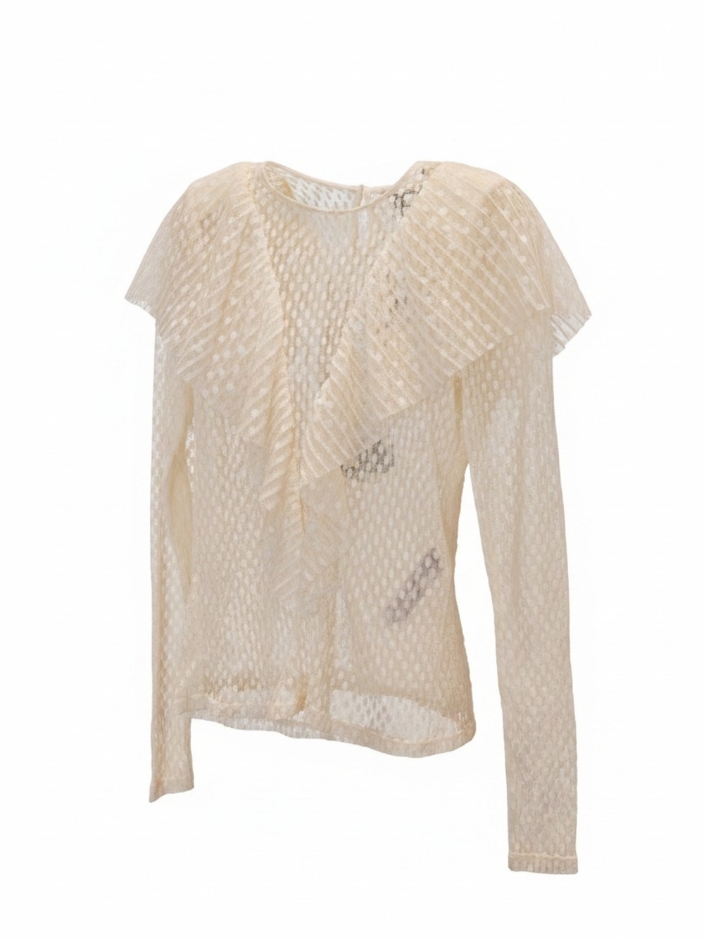 Maje cream-colored sheer blouse